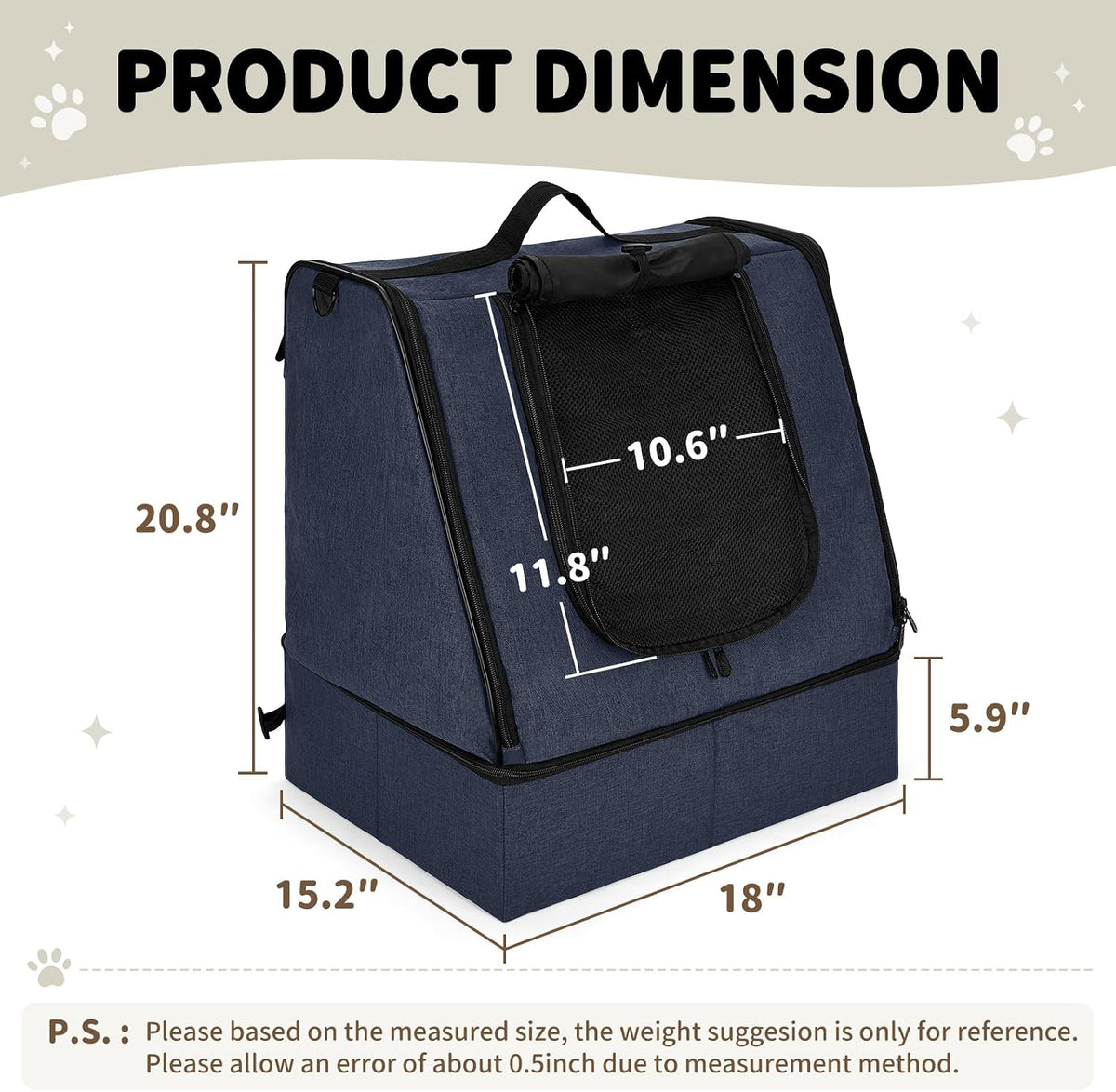 apollo walker Portable Cat Litter Box With Waterproof bag and Lid - Blue / Medium - image 2