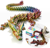 24" Large 3D Printed Dragon - Gold Red Blue / 30 inch