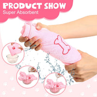Chumia 4 Pcs Dog Towels for Drying Dog Puppy Bulk Microfiber - 24 x 40 Inch / Light Pink, Light Blue - image 2