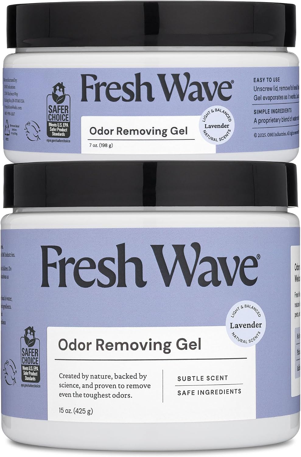Fresh Wave Lemon Odor Removing Gel - Lavender / 22 fl oz (Pack of 2: 15 fl oz & 7 fl oz)