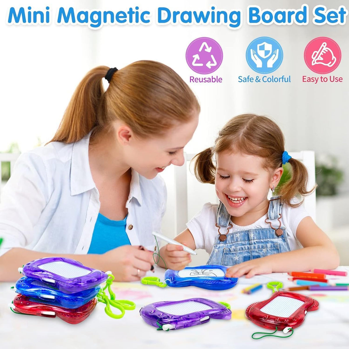 15 Pack Magnetic Drawing Board for Kids - Keychain Mini Drawing boards / 36 - image 4