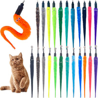 Cat Toy Worm Refills, 15 Pieces Interactive Cat Wand Attachments Worms Toy for Indoor Cats - 24 Pieces Worm Refills