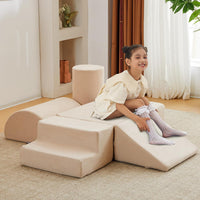 jela 6-piece soft foam climbing blocks for toddlers in brown