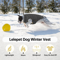 Lelepet Reversible Dog Coat Windproof Dog Jacket Lightweight Puffer - Extra Large / Gray - image 4