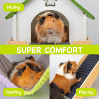 3 in 1 Enlarged Guinea Pig Hammock - Matcha White - image 3