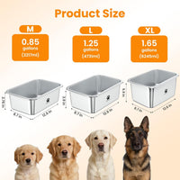 URPOWER 2 Pack 1.25 Gallon Large Dog Water Bowl Stainless Steel Dog - 0.85 Gallon - image 2