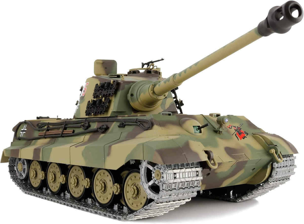Heng Long 1/16 RC King Tiger tank, modified edition with metal tracks and rotating turret