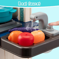 Kids Kitchen Playset, Cooking Stove, Play Sink, Oven - Blue - image 3
