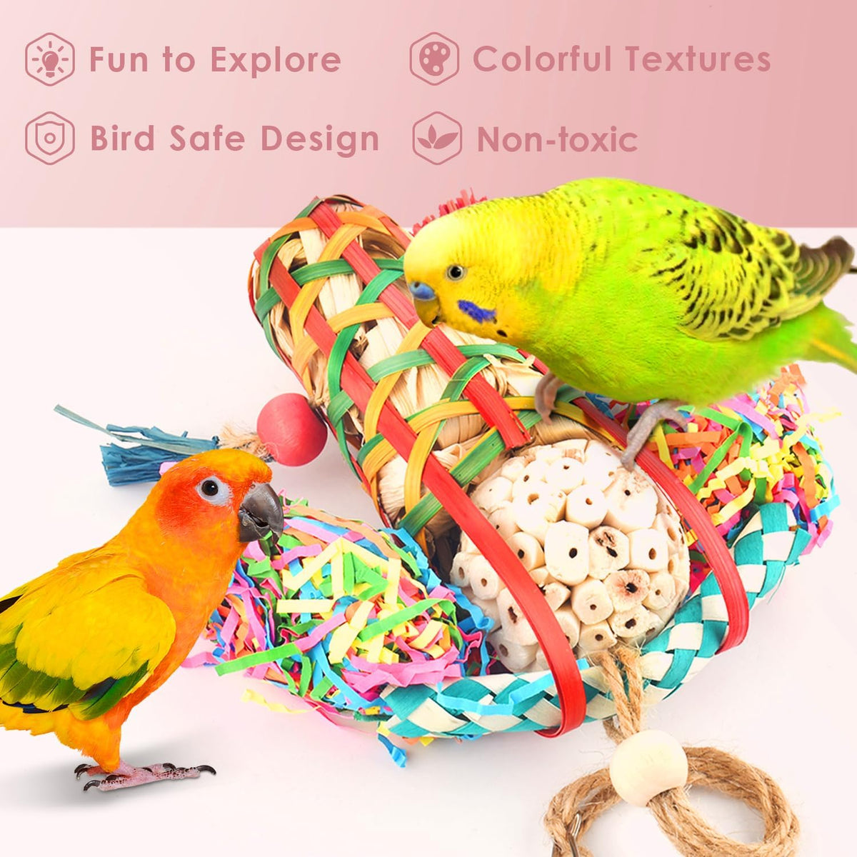 KATUMO Bird Toys Parakeet Toy Cockatiel Shredding Toys Conure - 2 Pcs - image 3