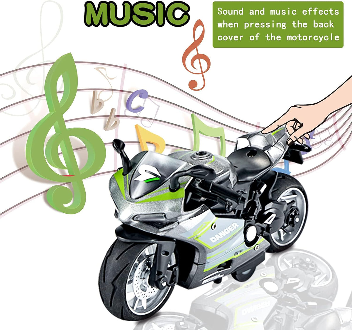 CYYSFIVQZ red 1:12 die cast motorcycle toy with lights, sounds and pull back motor - view 12