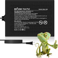 BN-LINK Reptile Heat Pad 6"X8" 8W for 10-20gal Under Tank Terrarium - 8" X 12"