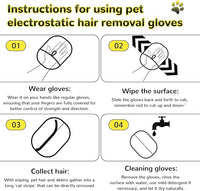 3Pcs Electrostatic Gloves Pet Hair Removal, 2025 Thickened Pet Hair Remover Glove, Washable Reusable Dog Cats Hair Gloves for Furniture Bed Sheets Couch Clothes Carpet Car Seat