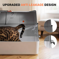 Stainless Steel Litter Box with Lid - Light Gray - image 2