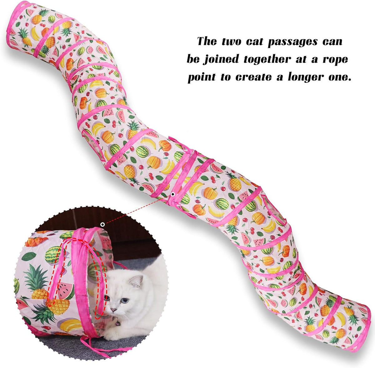 Andiker Cat Tunnel for Indoor Cats - S Pink - image 3