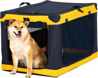 A 4 Pet 36-in Foldable Soft-Sided Dog Crate for Large Dogs – Essentials for Dogs - Blue+Yellow / 36.0"L x 24.0"W x 23.0"H