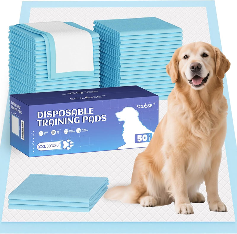 Puppy Pads XXL 50 Count 30"x36" Dog Pee Pads Extra Large Wee Wee Pad – Essentials for Dogs - 30" x 36" - 50 Count