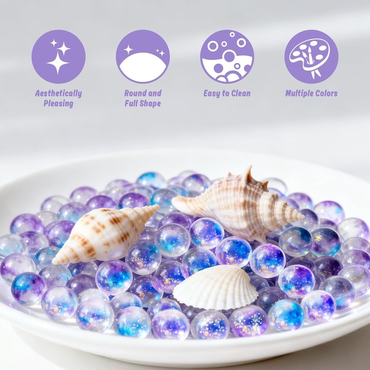 Sukh 78 Pcs Glass Marbles - 100 Pcs - Purple - image 3