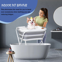 Portable Dog Bath Tub and Dog Washing Station - grayish white - Regular style / Sink stand combination - image 3