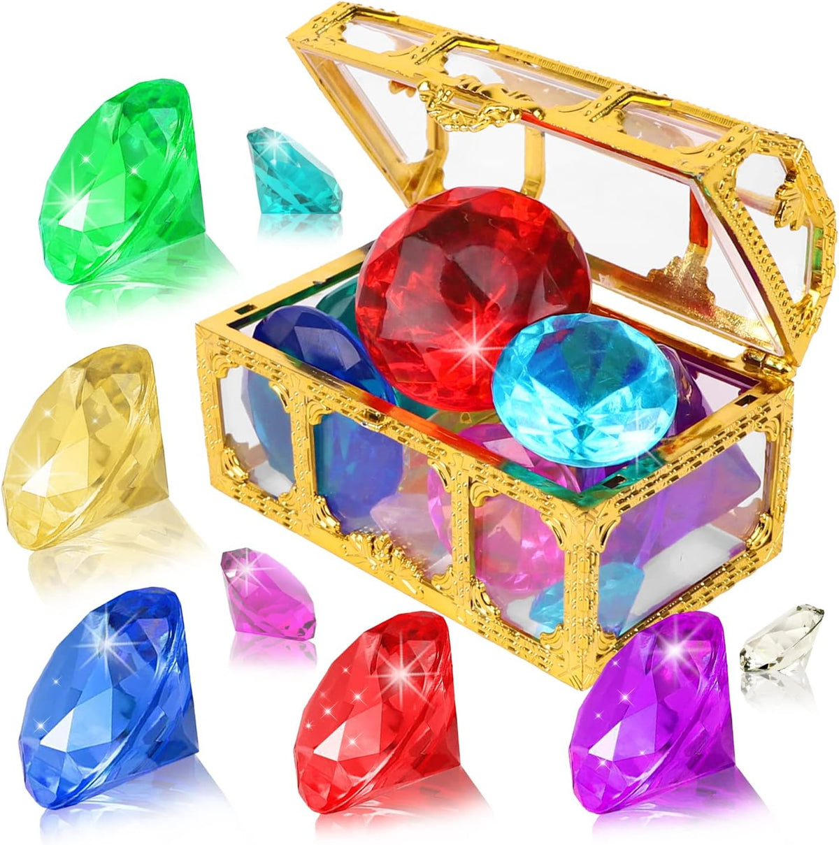 YUJUN 10PCS Diving Gem Pool Toys for Kids Swimming Pool Party Favors – Fun for Kids & Family - Assorted