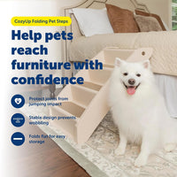 PetSafe CozyUp Folding Dog Stairs - Bed - 25 Inches Tall / Tan - image 2