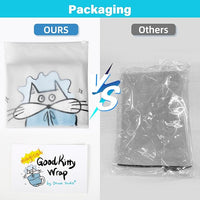 Cat Grooming Wrap: Premium Cat Wrap for Cutting Nails 2025 Thicker Upgraded, Self-Adherent Texture Hand Pocket Designed for Anti-Bite/Scratch, Eco-Friendly Dyed Funny Instruction & Pattern (Size L)
