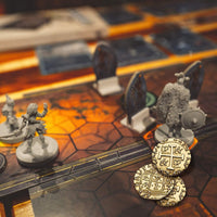 Leib Games metal pirate coins set with gold, silver, rose gold and bronze doubloons and pouch - view 6