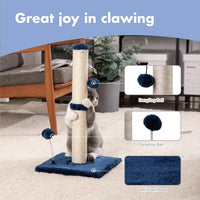 MECOOL 34” Tall Cat Scratching Post Premium Basics Kitten Scratcher - 22 inches for kitten / Navy - image 2