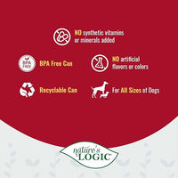Nature's Logic Grain-Free Canned Dog Food - 95% Animal Proteins - 100% Natural Wet Dog Food Cans - No Common Allergens - All Life Stages - Ideal for Sensitive Dogs - Beef (13.2 oz, 12 pack)