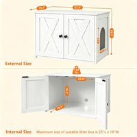 Cat Litter Box Enclosure, Hidden Litter Box Furniture - White - image 4
