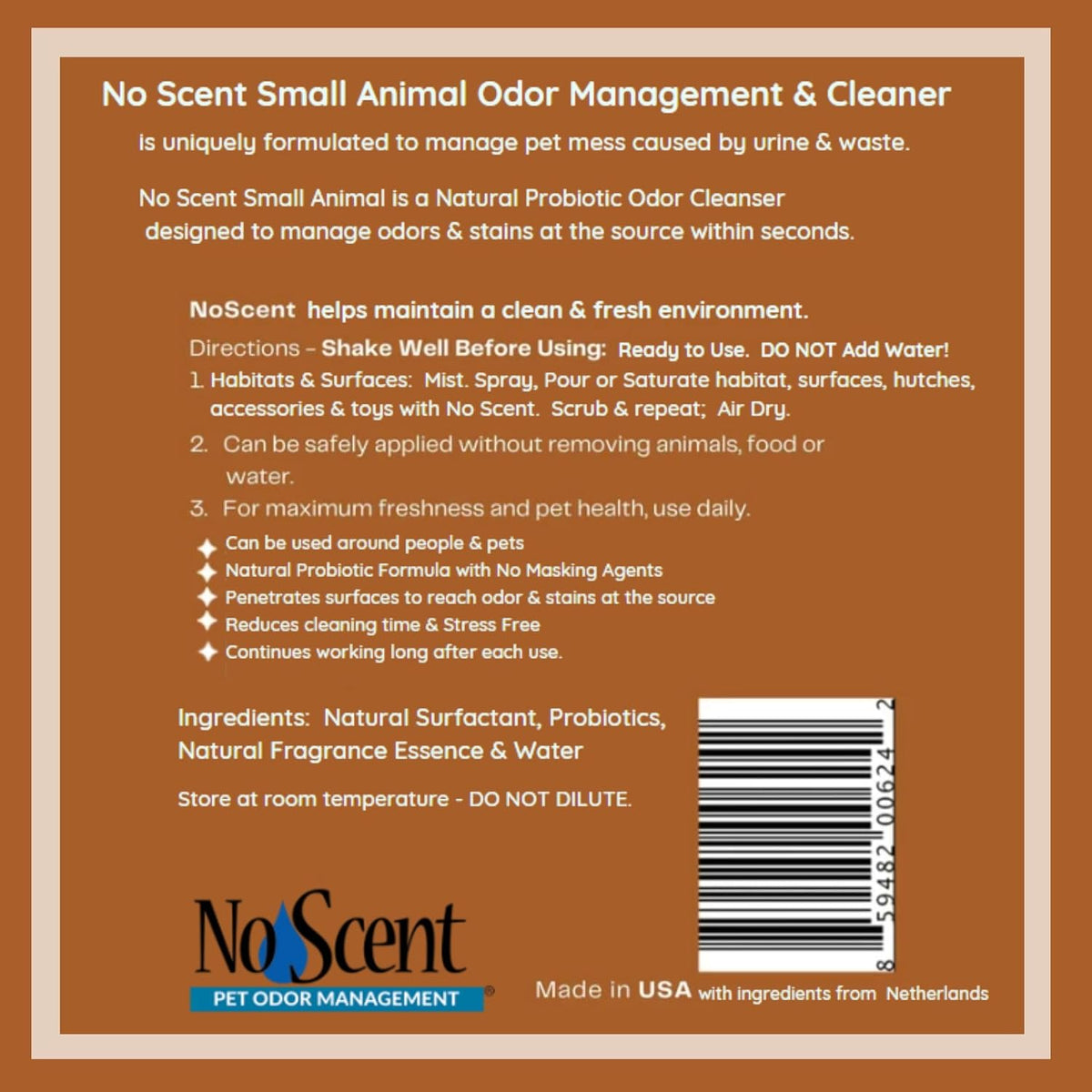 No Scent Small Animal Guinea Pig Cage Cleaner - 2 Fl Oz (Pack of 1) - image 4