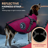 Winter Dog Coat with Harness Built in Waterproof Dog Jackets Warm Pet - Pink / S(Suggest 2-3 lbs) - image 3