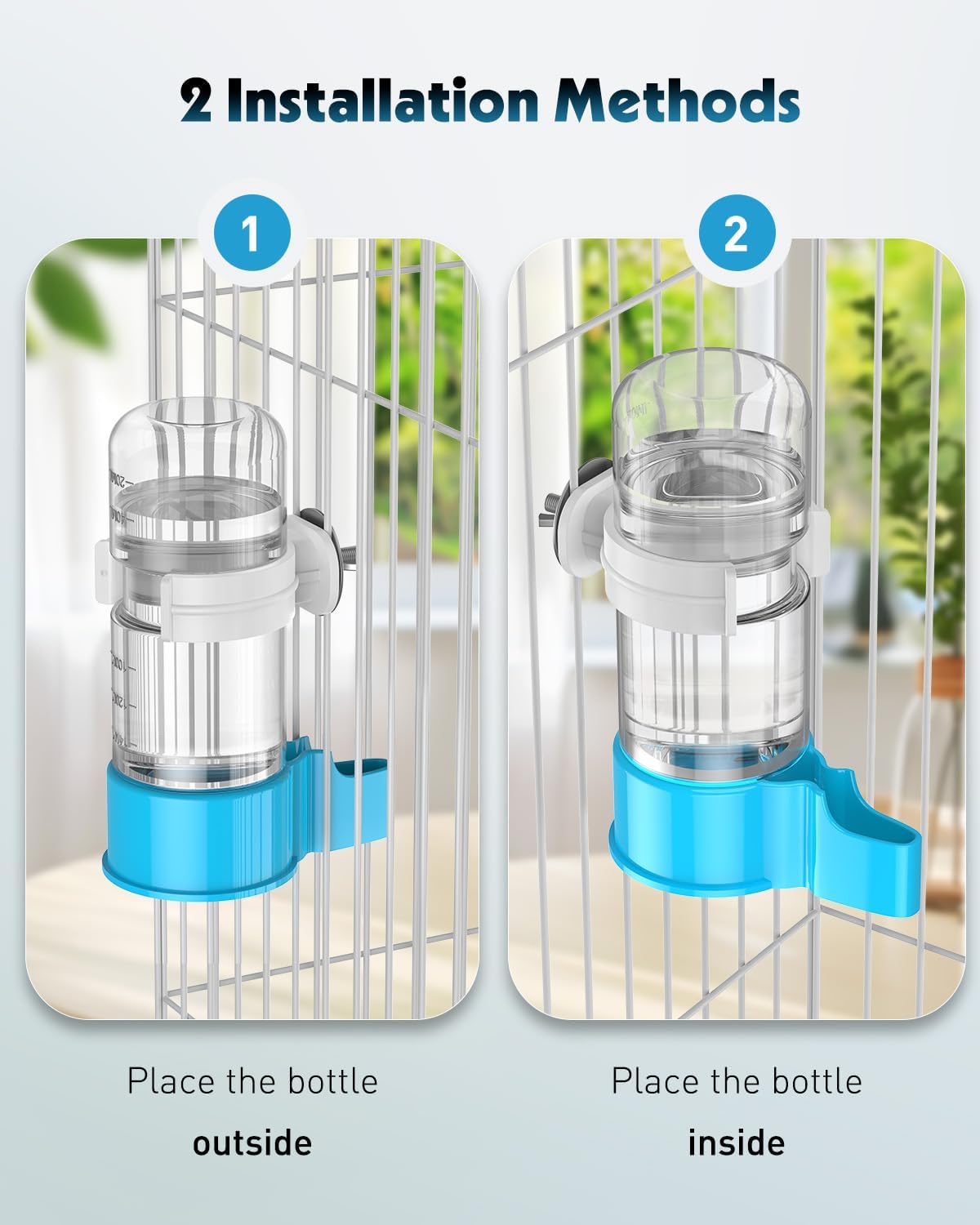 Pawfly 2 Pcs Bird Water Dispenser, Automatic Water Feeder - 2 PC / Blue - image 2