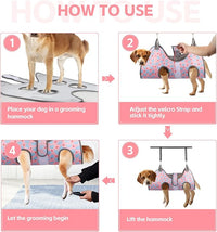 Dog Grooming Hammock for Small Dogs & Cats, Dog Grooming Harness for Nail Trimming, Pet Grooming Sling Helper with Nail Clippers/Nail Trimmers