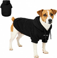 Tuff Pupper Dog Hoodie, Premium Quality Insulated Fabric - Black / Small (15-25 lbs)