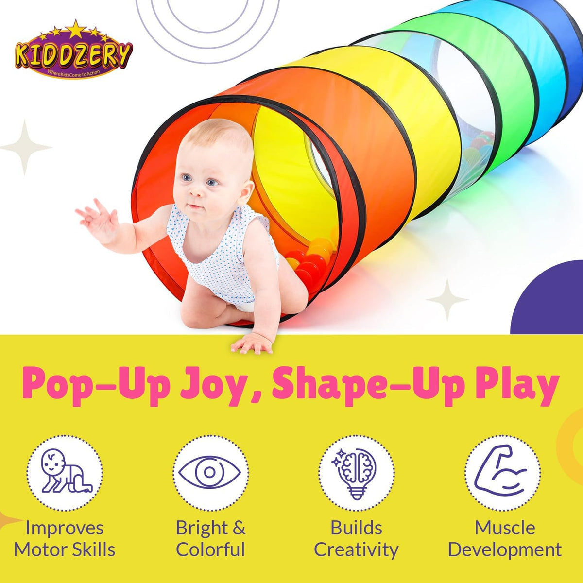 Kids Play Tunnel Set for Toddlers for Indoor and Outdoor Fun - 1 Pk - image 2