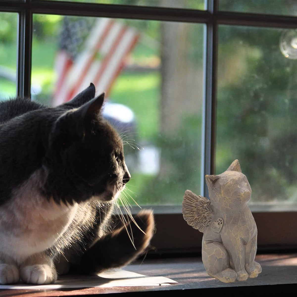 Cat Angel Memorial Figurine, Gray - Natural-love My Cat (Gray) - image 4
