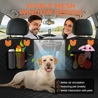 Back Seat Extender for Dogs - Holds 450lbs, Waterproof Dog Car Seat Cover for Back Seat with Hard Bottom for Cars SUVs Truck,Anti-Scratch No Slip Large Space Pet Backseat Protector,Black
