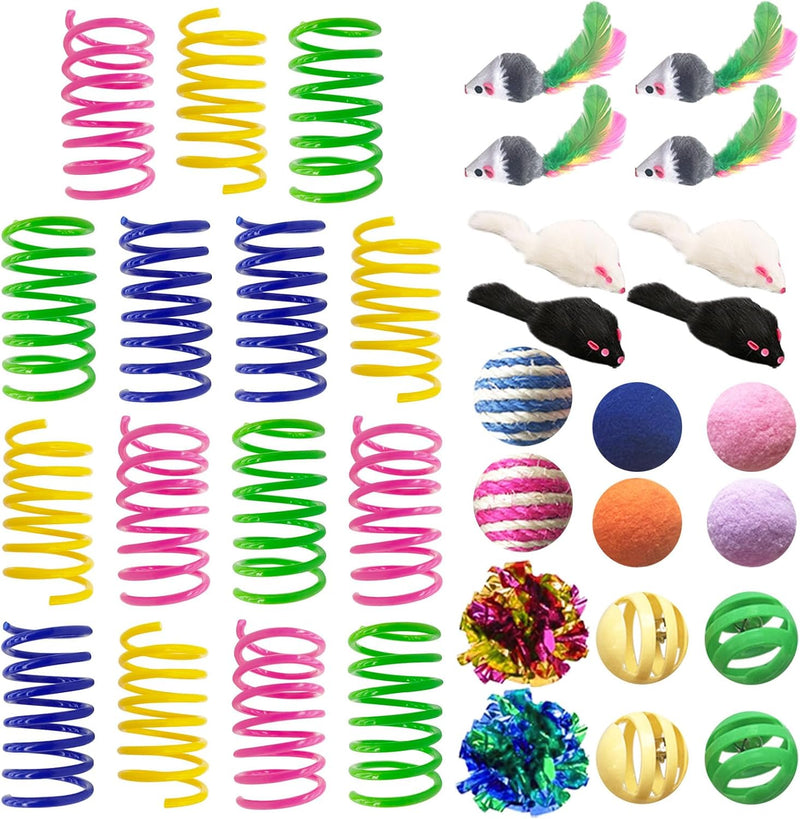 Cat Toys for Indoor Cats, 35 Packs Interactive Cat Toys Set for Kitten – Essentials for Cats