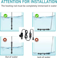 USB 10W Mini Submersible Aquarium Heater Adjustable Fish Tank Heater – Essentials for Fish - 30W PLUG - image 3