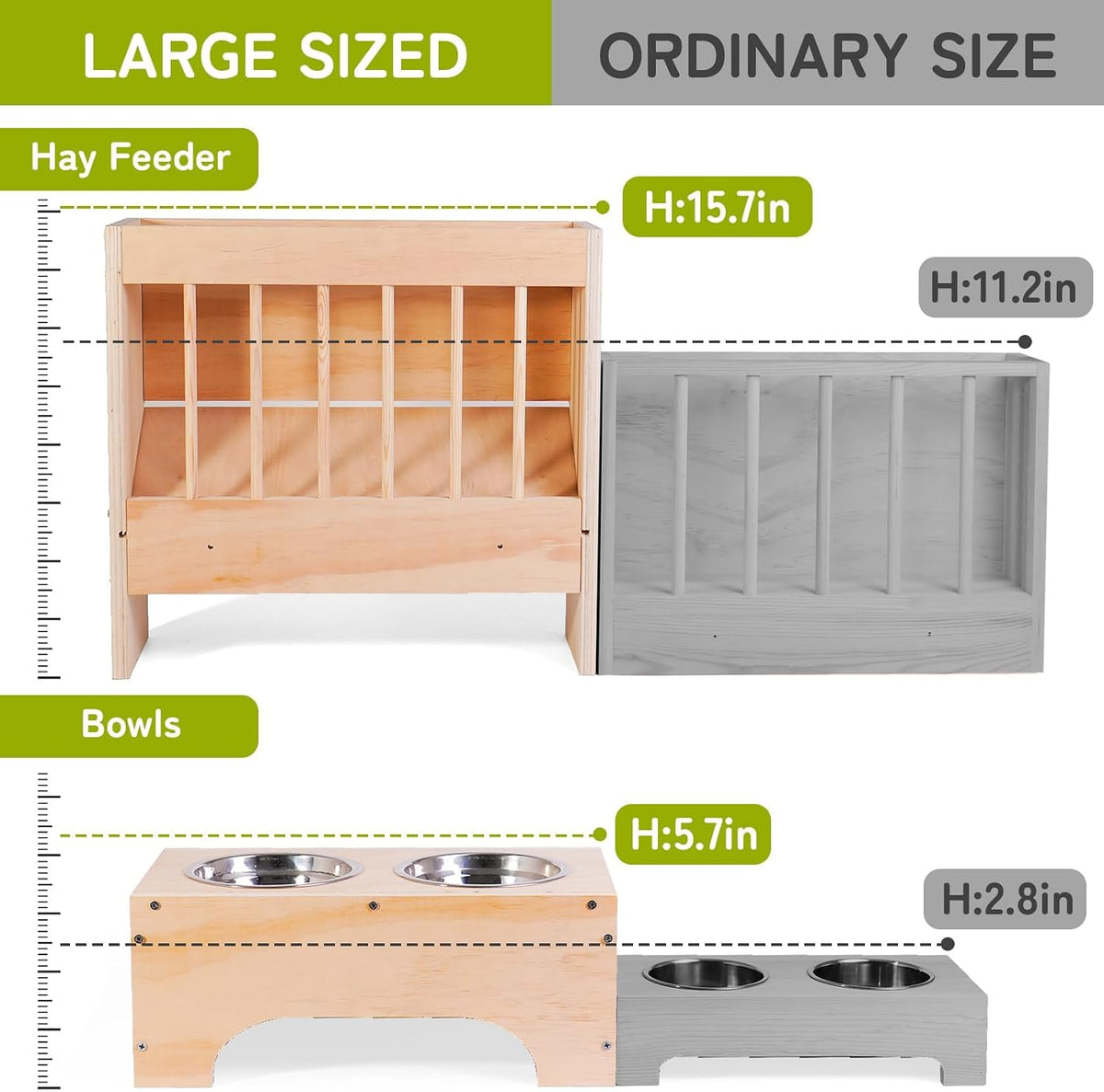 3 in 1 Extra Large Rabbit Hay Feeder with Litter Box - brown / Extra Large (3 in 1) - image 3