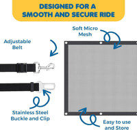 SunGrow Elastic Nylon Dog Seat Belt, 24”, 36” - 2 Black Belts+1 Barrier - image 3