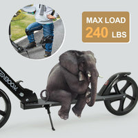 TENBOOM folding kick scooter with 8 inch wheels, rear brake and adjustable handlebar - view 5