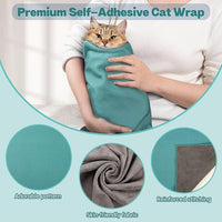 Paw Legend 27.6" Cat Wrap for Grooming Cat Wrap for Cutting Nails Cat Restraint for Nail Clipping Self Adhesive Blanket Restraint Cloth for Cats Within 15lbs