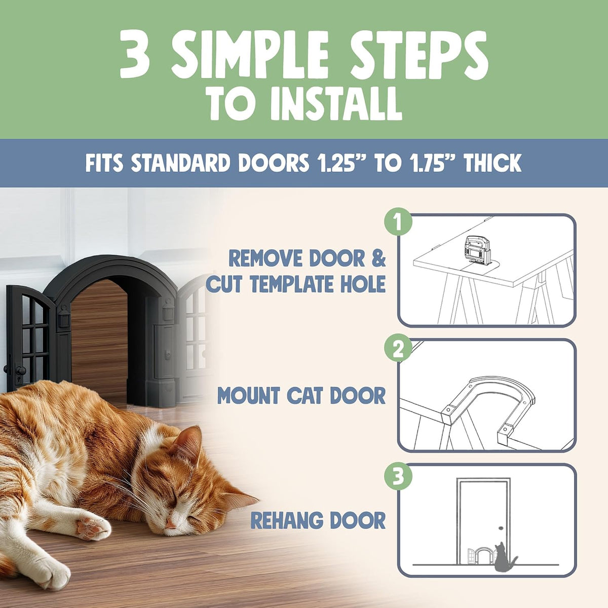Purrfect Portal French Cat Door - Black 2 - image 4