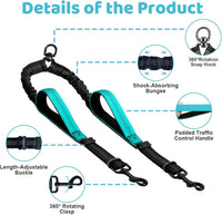 Double Dog Leash, No Tangle Splitter for Two Dogs - Blue - image 3