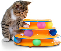 Catstages Tower of Tracks Interactive Cat Toy, 6 Spinning Balls - Orange / One-Size