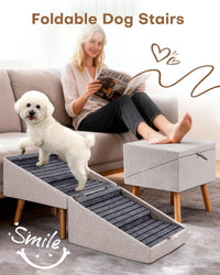17" H Split Ottoman Dog Ramp for Couch - 17.13" H- Apricot - image 2