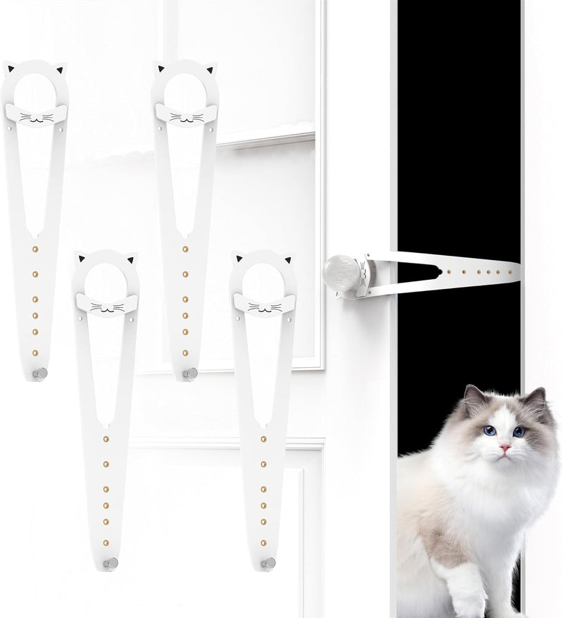 Neobay Cat Door Latch with Stabilizer - White 4 Packs
