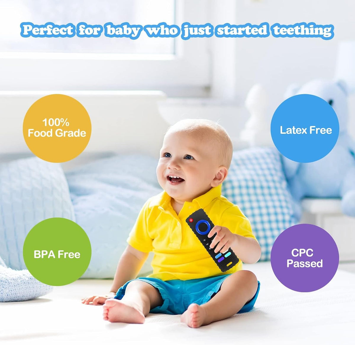 2-Pack Silicone Baby Teething Toys - New-F Black+R Purple - image 3