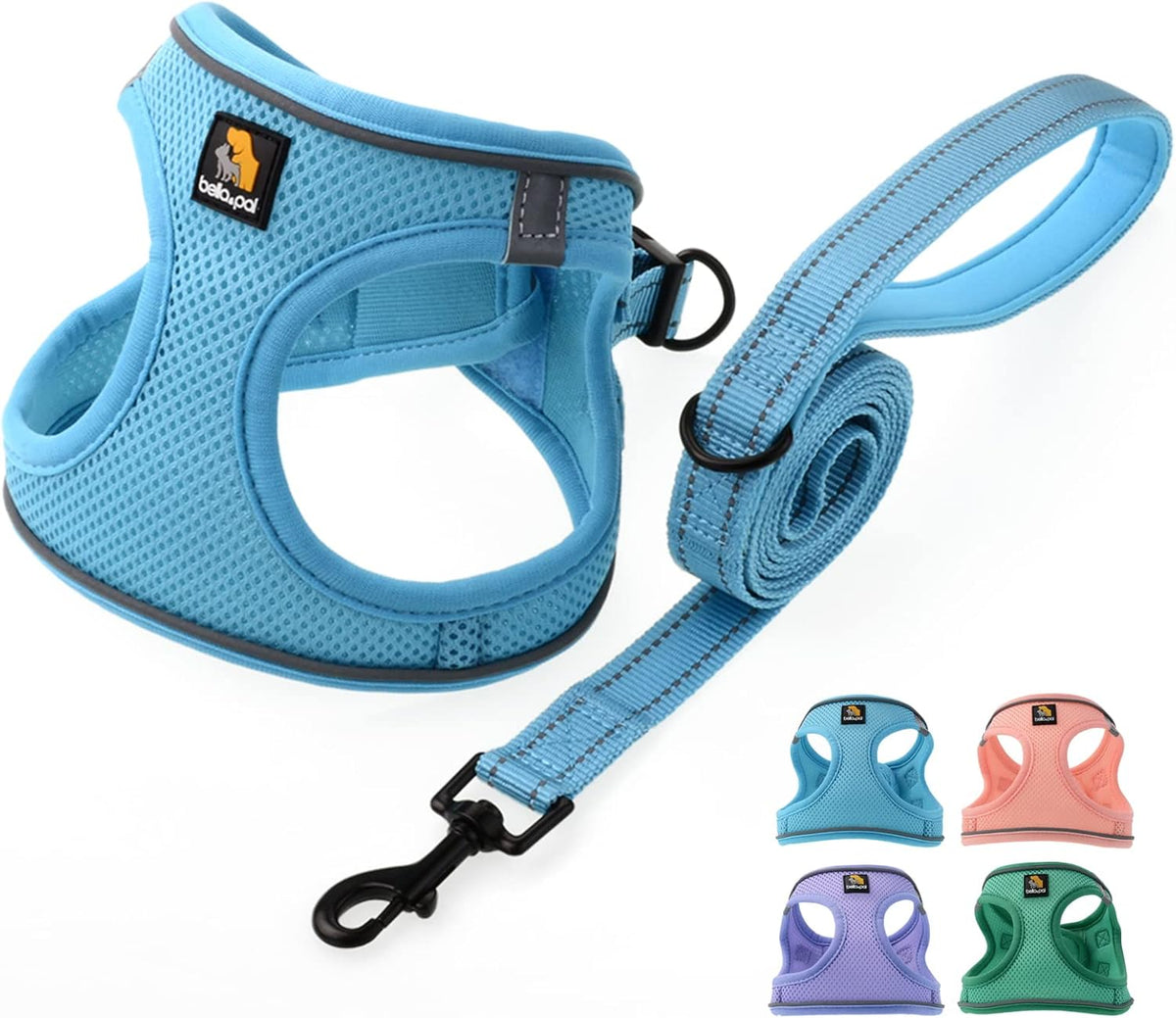 Step in Puppy Harness and Leash Set – Essentials for Dogs - L / Sky Blue